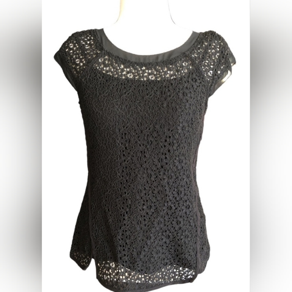 Pixley Black Lace Cap Sleeve Blouse